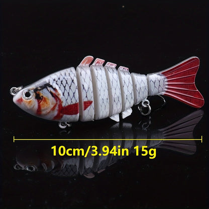 Lot de 5 leurres de pêche articulés à la nage réaliste – Swimbait pour bar, truite et brochet, kit de leurres pour eau douce et eau de mer, 4 modèles assortis