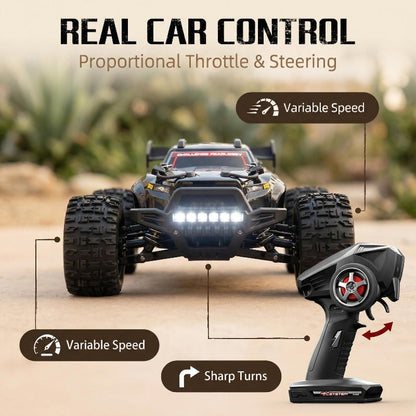 4WD Metal Explorer RC Off-Road Truck with Carbon Brush Motor – Heavy-Duty All-Terrain Remote Control Car, Realistic Driving Physics, Desert Dunes to Forest Trails, RC Vehicle for Adults & Hobbyists