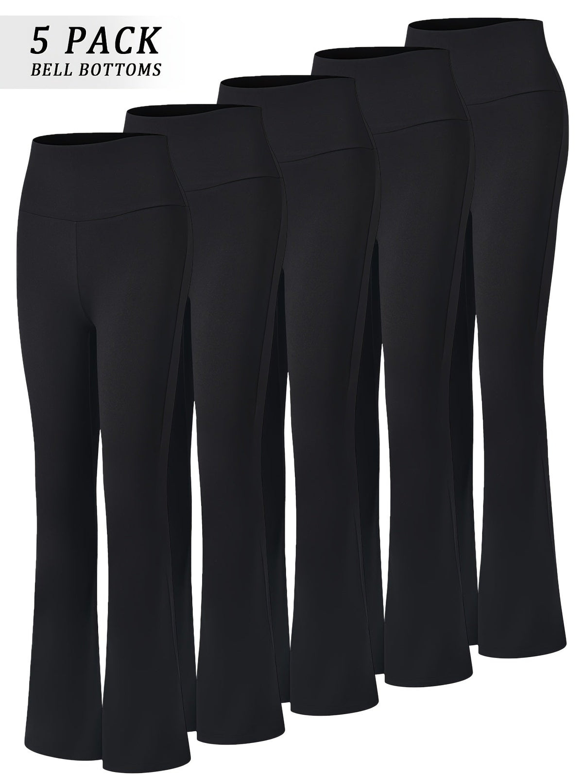 Lot de 5 pantalons de yoga taille haute évasés pour femmes, leggings gainants coupe bootcut, extensibles et doux, pour yoga, sport, danse, pilates, toutes saisons, tailles S-XXL