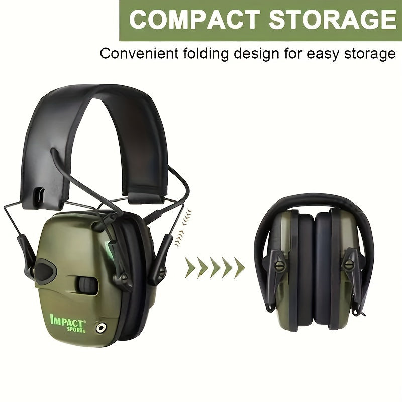 Casque de tir électronique tactique avec amplification sonore et réduction du bruit - Protection auditive serre-tête pour la chasse, le tir en stand en extérieur et les sports d'impact