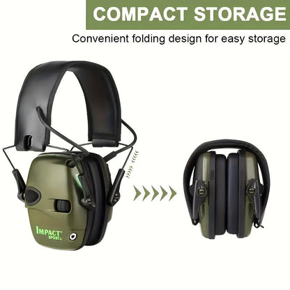 Casque de tir électronique tactique avec amplification sonore et réduction du bruit - Protection auditive serre-tête pour la chasse, le tir en stand en extérieur et les sports d'impact