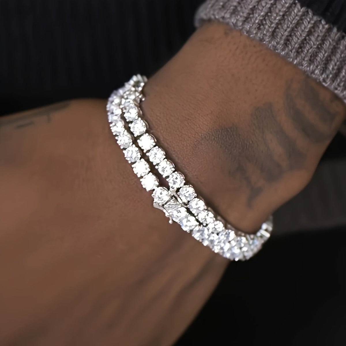 Bracelet tennis en argent sterling 925 avec moissanite 5 mm, 0,5 carat, bijou de luxe étincelant, cadeau pour anniversaire de mariage, anniversaire, 4 tailles