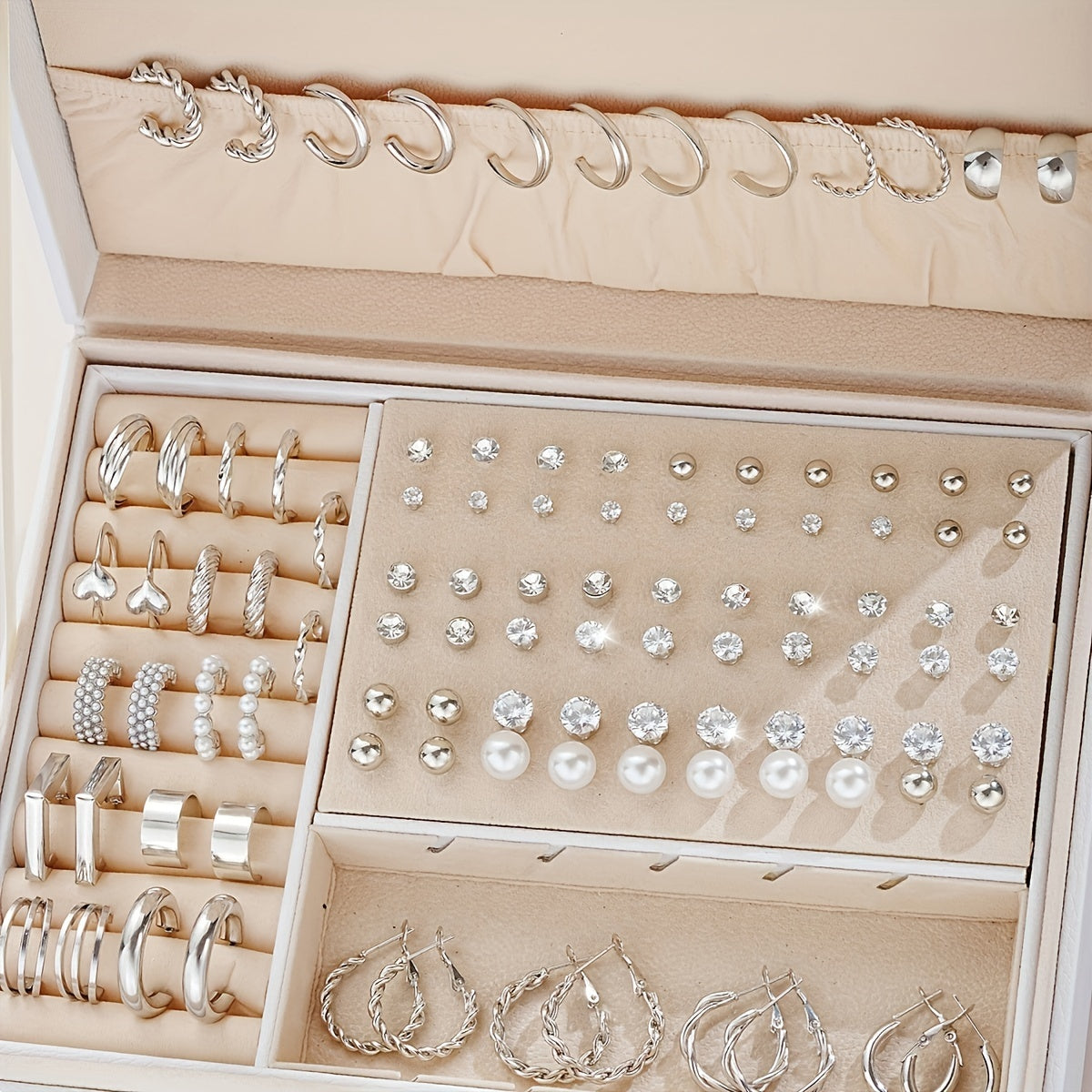 Ensemble de 102 boucles d'oreilles pour femmes – Styles géométriques, strass et anneaux torsadés, tiges en acier inoxydable hypoallergénique, cadeau de luxe léger pour le quotidien, les fêtes et les vacances