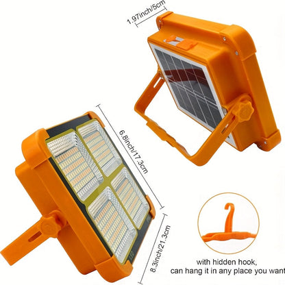 Projecteur de travail LED solaire 2000 lumens avec crochet magnétique – Double charge solaire et USB, projecteur rechargeable à luminosité réglable pour le camping, la randonnée et l'usage extérieur – Disponible en packs de 1, 2, 6 et 10 unités