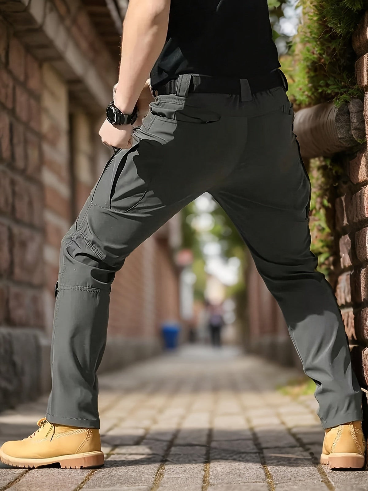 Pantalon cargo tactique léger à séchage rapide pour homme – Pantalon de randonnée respirant multi-poches avec ceinture, coupe décontractée pour travail en extérieur, toutes saisons, résistant à l'usure – M à XXXL, Noir / Gris / Kaki
