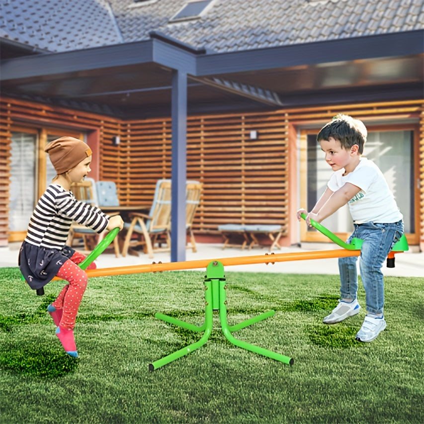 Balançoire à bascule rotative à 360 degrés pour extérieur, voiture à bascule 2 places et 4 places, équipement de terrain de jeu robuste en métal pour jardin, jeu d'extérieur tournant pour enfants, cadeau d'anniversaire pour garçons et filles