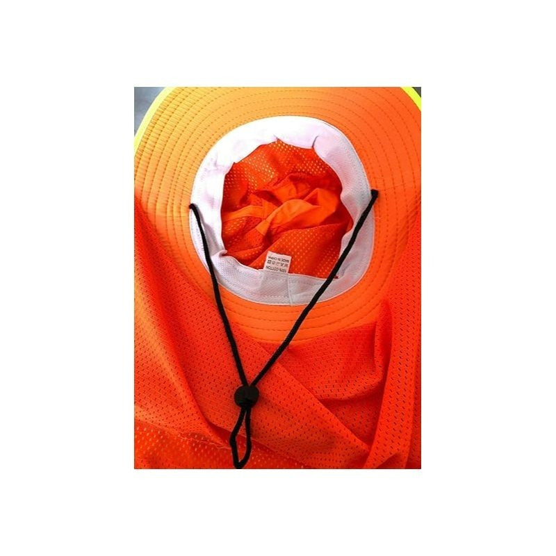 Chapeau de soleil réfléchissant haute visibilité pour homme avec protège-nuque – Bob à large bord, protection UV UPF, maille respirante à séchage rapide, chapeau pour la pêche, la randonnée et le camping en plein air