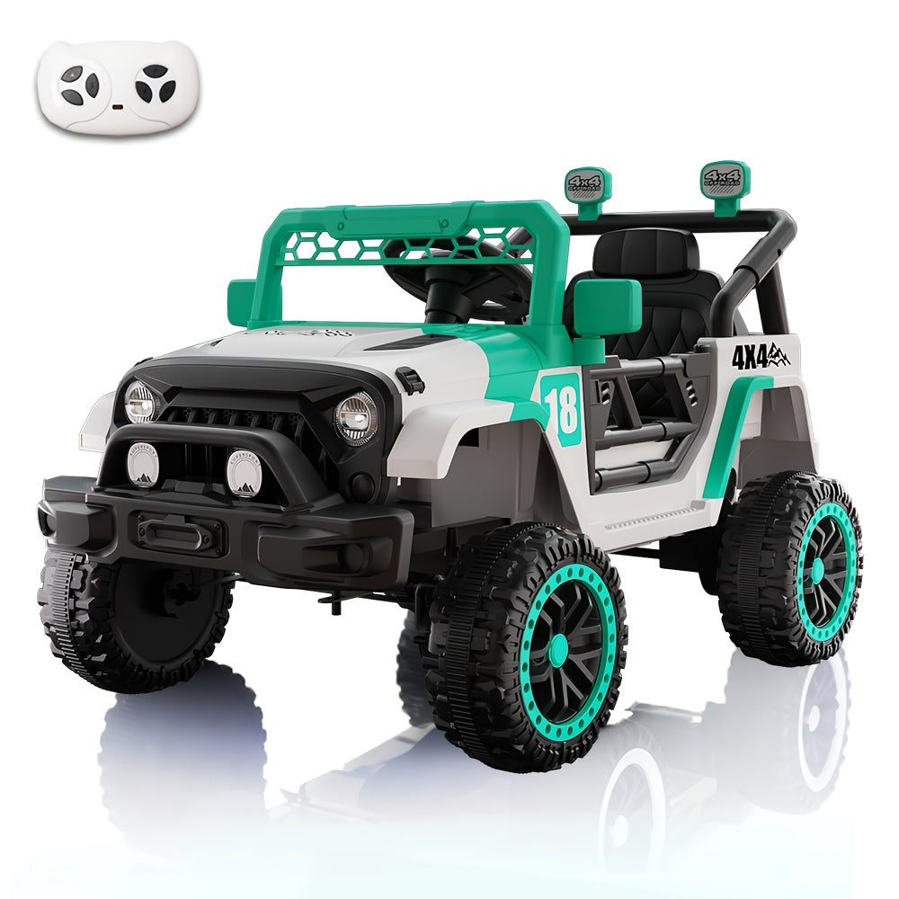 Voiture électrique pour enfants 12V avec télécommande parentale – Véhicule électrique à batterie avec suspension à ressorts, lumières LED, lecteur de musique, ceinture de sécurité, pour garçons et filles de 3 à 8 ans