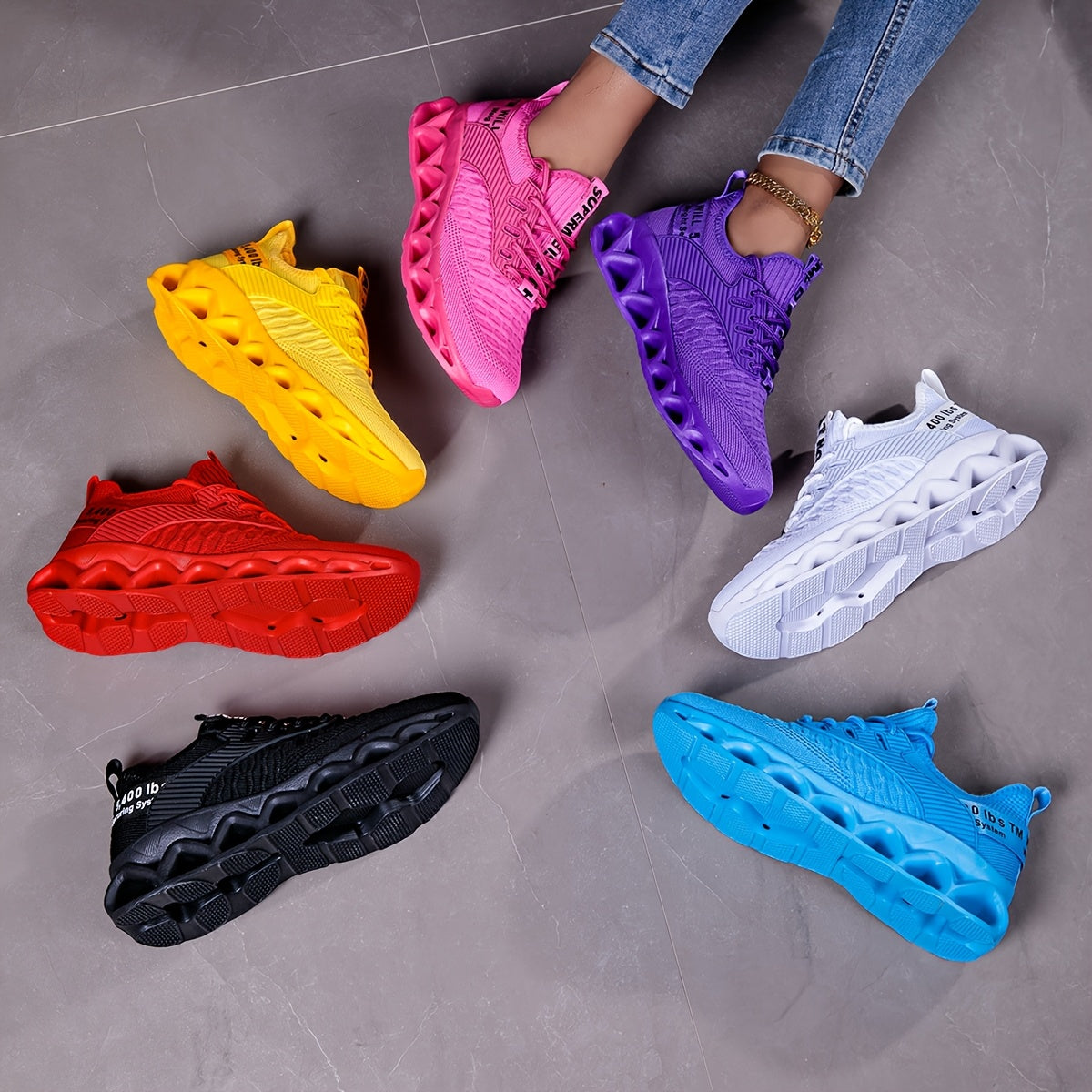 Women's Blade Sneakers – Breathable Non-Slip Walking & Running Shoes with Blade Sole, Fashion Athletic Trainers for Gym, Sports, Tennis & Work, Sizes US 6.5–12.5, Multiple Colors