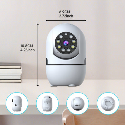 Pack de 4 caméras de sécurité WiFi d'intérieur, panoramique et inclinaison à 355°, vision nocturne, détection de mouvement, audio bidirectionnel, moniteur pour bébé et animaux – WiFi double bande 2,4 GHz/5 GHz, Cloud, carte SD 256 Go, compatible Alexa