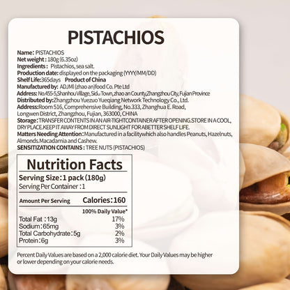 Pistaches naturelles avec coque, sachets individuels, lot de 3 de 150 g chacun, collation protéinée prête à consommer