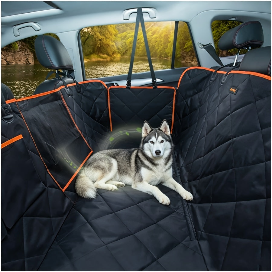 Housse de siège auto pour chien robuste, imperméable et antidérapante, protection de banquette arrière, résistante aux rayures et aux déversements, en nylon, avec rabats latéraux, installation facile, lavable en machine, pour SUV, berline et camion