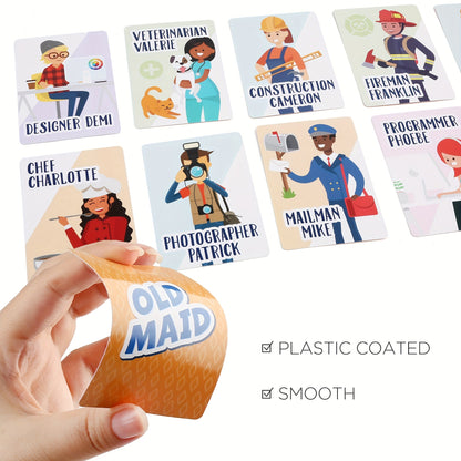 Jeu de 6 cartes pour enfants avec 6 paquets – Pêche, Pouilleux, Huit Américain, Mémo, Slap Jack et cartes Animaux | Soirée jeux en famille à partir de 4 ans, cadeau d'anniversaire et de Noël, cadeau de Noël
