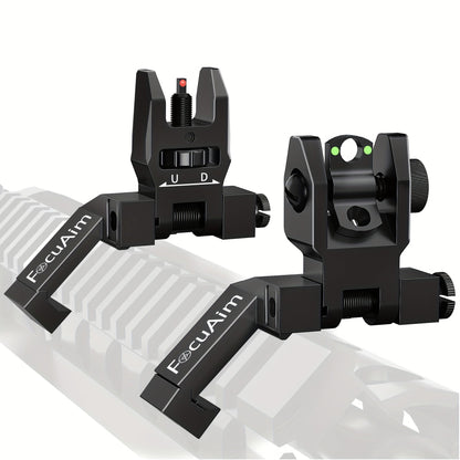 Organe de visée mécanique déporté à 45 degrés pour AR15 – Points fibre optique rouge et vert, réglage sans outil, montage sur rail 20 mm, visée de secours inclinée à transition rapide pour tir sportif en extérieur