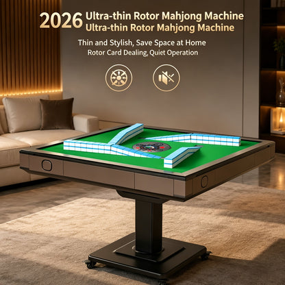Table de mah-jong automatique avec tuiles de 42 mm, set de mah-jong électrique pliable avec mélangeur automatique, 2 jeux de tuiles (bleu et vert), 144 tuiles de mah-jong, moteur silencieux, garantie 1 an - cadeau idéal pour les joueurs de mah-jong