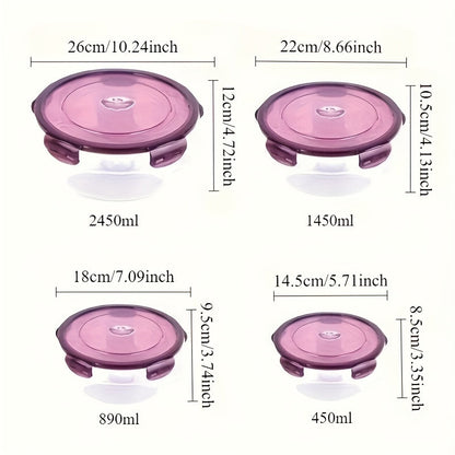 Ensemble de 3 ou 4 récipients hermétiques pour réfrigérateur - Boîtes de rangement en plastique grande capacité pour fruits, légumes, viande, œufs, restes - Empilables, sans BPA, faciles à nettoyer, conservation fraîcheur