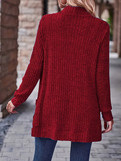 Women's Loose Casual Long Sleeve Blouse Solid Color Pocket Splicing Relaxed Fit Top 10 Colors S-XXL Spring Fall Everyday Wear