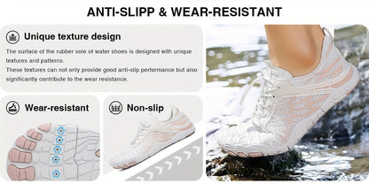 Barefoot Hiking Shoes for Women Wide Toe Box Non-Slip Trail Running Sneakers – Healthy Minimalist Footwear, Sizes US 6-11, White Black Pink
