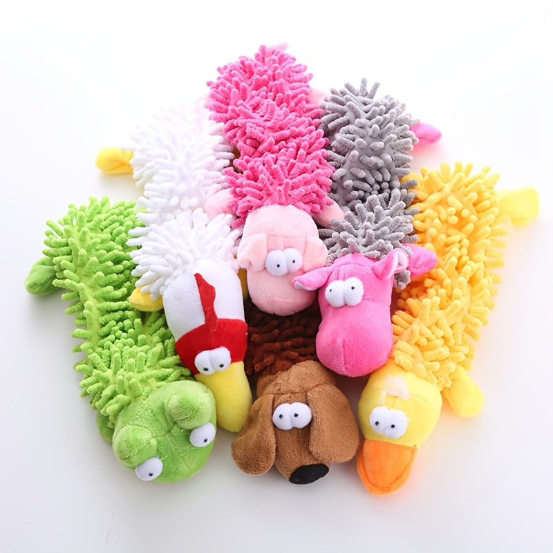 Lot de 6 jouets en peluche grinçants pour chien avec bruit de papier froissé – Jouets interactifs doux et résistants pour petits et moyens chiens, dressage de chiots, jeu en autonomie et complicité avec l'animal