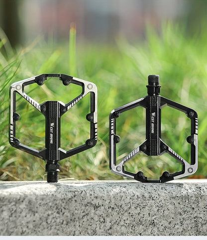 Pédales de vélo en alliage d'aluminium à 3 roulements, antidérapantes et légères, avec douille hexagonale pour VTT et vélos de route – Installation facile, accessoires de cyclisme durables multicolores, 1 paire