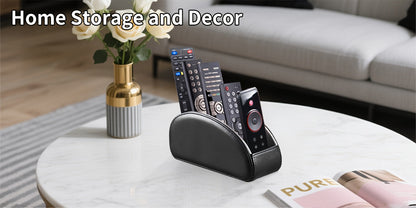 Organisateur de bureau avec 5 compartiments pour télécommandes – Boîte de rangement de chevet pour télécommandes TV, stylos, lunettes, fournitures de bureau et accessoires domestiques