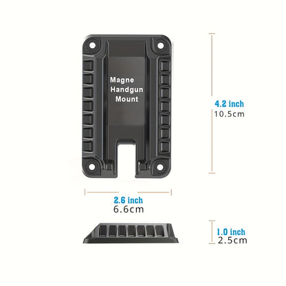 Lot de 2 supports magnétiques dissimulés pour pistolet – Support magnétique puissant pour un accès rapide, idéal pour voiture, camion, SUV, bureau, table de chevet, mur et sous comptoir, support magnétique universel pour arme de poing