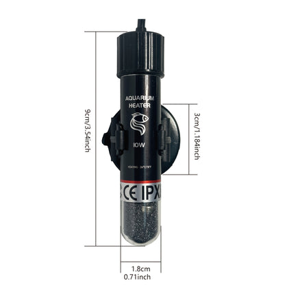 Chauffage d'aquarium submersible USB 10W avec lumière LED – Mini chauffage compact pour aquarium d'eau douce, d'eau de mer et plantes aquatiques, chauffage sûr et durable au design moderne pour petits aquariums