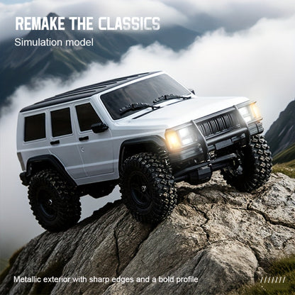 Voiture télécommandée 4x4 tout-terrain RC Rock Crawler échelle 1:18 – Essieux diamant à couple élevé, lumières LED, châssis robuste – SUV RC tout-terrain extrême pour adultes et enfants – Blanc, gris, bleu, vert