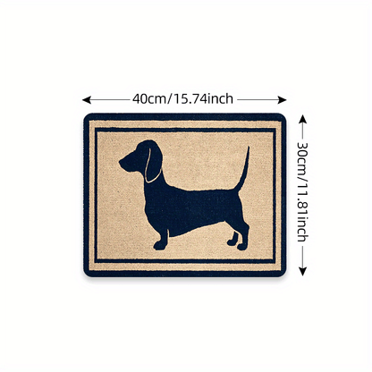 Diatomaceous Earth Dog Feeding Mat with Dachshund Silhouette – Splash-Proof Non-Slip Pet Bowl Mat, Fast-Drying & Easy to Clean, Indoor Dog Food Mat – Perfect Gift for Dog Lovers, 4 Sizes Available