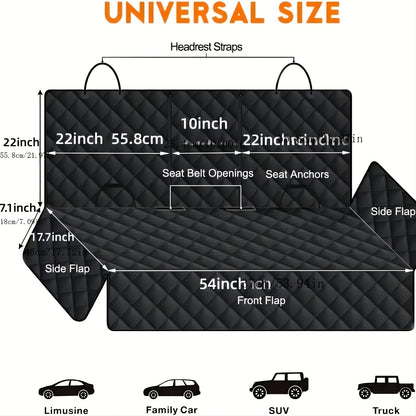 Housse de siège auto pour chien pour siège arrière – Imperméable, antidérapante et anti-rayures, protège-siège lavable compatible avec accoudoir, convient à la plupart des voitures, SUV et camions, motif fleurs et crânes noir