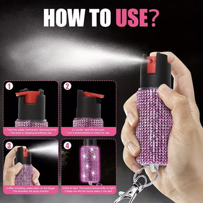 Kit de porte-clés de sécurité personnelle pour femmes avec sifflet, couteau de poche et spray, accessoires d'autodéfense compacts pour les sorties quotidiennes, cadeau d'anniversaire ou de fête, 6 couleurs