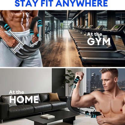 Appareil d'entraînement de la force des bras, extenseur de poitrine, barre à 3 niveaux de résistance réglables, extenseur portable et détachable pour renforcer les avant-bras, appareil de musculation pour le haut du corps à domicile
