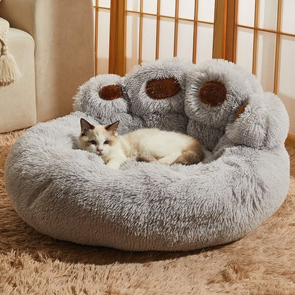Panier pour animaux en forme de patte d'ours, peluche douce et chaude, lit douillet façon canapé rembourré pour chiens et chats, 6 couleurs : gris, rose, café, tailles M, L, XL, XXL, XXXL, lit d'hiver confortable pour chien et chat