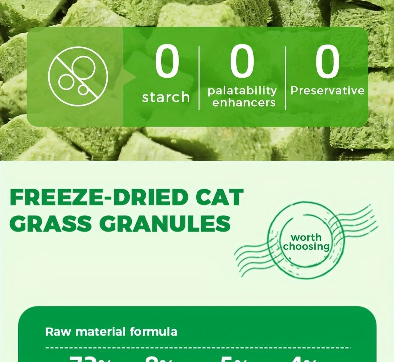 Comprimés lyophilisés d'herbe à chat pour le contrôle des boules de poils – Bâtonnets et granulés naturels à la menthe pour le soin des dents, friandises pour chat au poulet pour la santé dentaire et l'élimination des poils