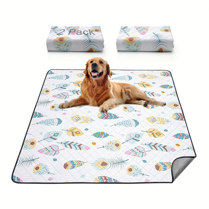 Lot de 2 alèses lavables pour chien – Tapis de dressage réutilisables, ultra-absorbants et anti-fuites avec envers antidérapant, lavables en machine pour parc, cage, apprentissage de la propreté et voyage
