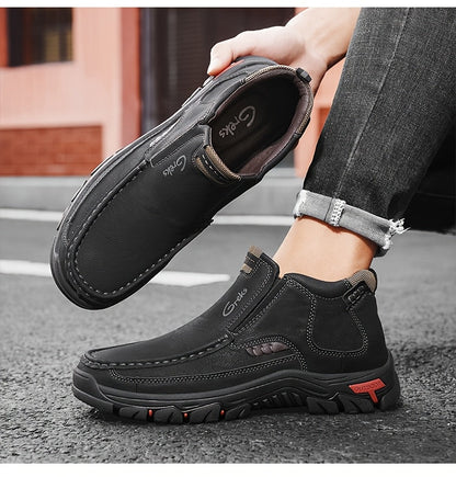 Bottines à enfiler cousues main pour homme GREKS, mocassins décontractés style Chukka, semelle antidérapante pour la randonnée, la conduite et le quotidien – chaussures légères et confortables pour homme