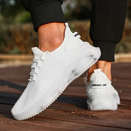 Baskets de running respirantes en maille pour homme avec semelle à coussin d'air – Chaussures de sport légères à lacets pour le trail, printemps et été, 4 coloris, pointures US 6,5–13