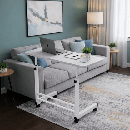 Table pour ordinateur portable mobile réglable en hauteur avec roulettes, bureau d'ordinateur de chevet roulant pour lit et canapé, table d'appoint pour chambre, dortoir et petits espaces, disponible en 8 couleurs
