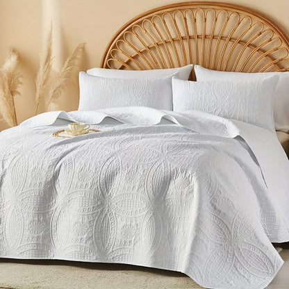 Ensemble de courtepointe d'été rafraîchissante 2-3 pièces, couvre-lit en microfibre légère et respirante – Couvre-lit au motif de pièces moderne, format simple, grand ou très grand, toutes saisons, choix de couleurs, cadeau de vacances pour la famille