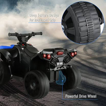 Quad électrique pour enfants avec phares, accélérateur à pédale, pneus tout-terrain antidérapants, capacité de 25 kg, vitesse de 3 km/h, jouet à enfourcher pour garçons et filles de 3 à 6 ans, cadeau d'anniversaire et de Noël, bleu, noir, rose, rouge