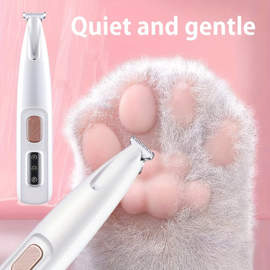Tondeuse électrique rechargeable par USB pour animaux avec éclairage LED - Tondeuse silencieuse pour pattes, yeux, oreilles, visage et corps de chiens et chats, tondeuse sans fil multifonctionnelle pour le toilettage à domicile