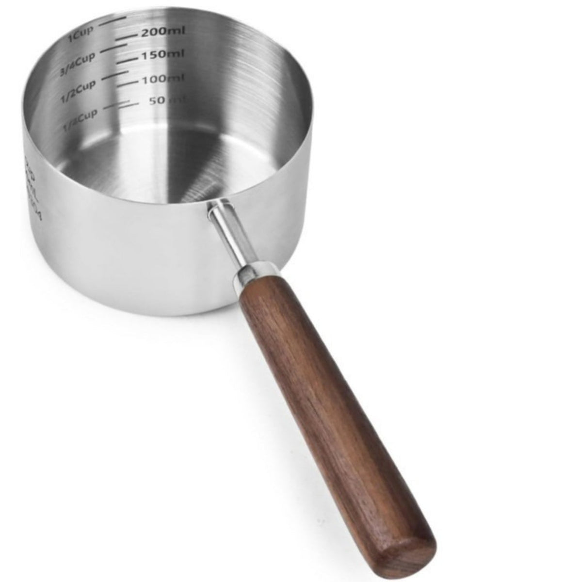 Pelle à croquettes en acier inoxydable, 1 tasse (250 ml), avec graduations et long manche - Doseur métallique pour nourriture pour chiens et chats - Pelle durable avec marquages en tasses et ml pour un contrôle précis des portions