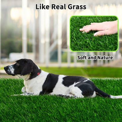 2-Pack Washable Dog Potty Training Mat Reusable Artificial Grass Pad with Odor Control for Puppies and Adult Dogs Indoor Outdoor Housebreaking and Travel Pet Waste Solution