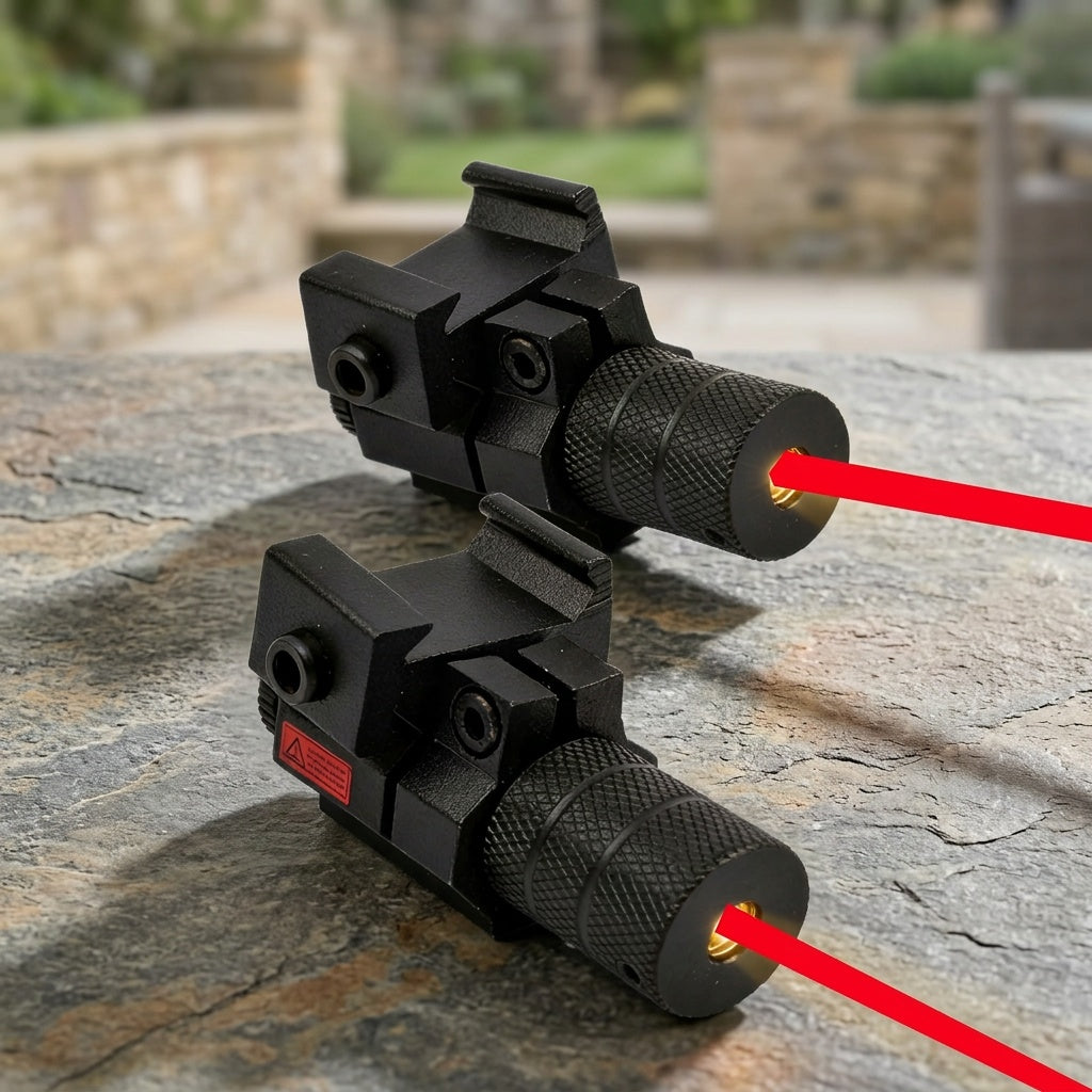 Lot de 2 viseurs laser à point rouge, viseurs laser tactiques compacts avec montage sur rail Picatinny pour fusils, pistolets et armes de poing – dérive et élévation réglables, corps en aluminium durable