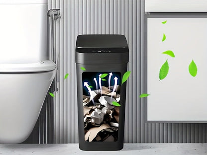 Lot de 2 poubelles automatiques sans contact – Poubelle à détecteur de mouvement avec couvercle, 10,5 litres, poubelle intelligente et fine pour salle de bain, chambre, bureau et salon
