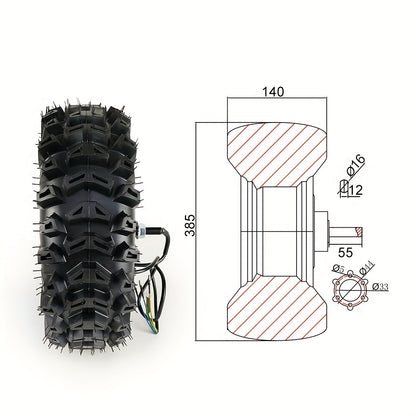 Kit de conversion de kart électrique 4 roues motrices – 4 moteurs-roues brushless de 15" et 500 W avec télécommande, compatible 24V/36V/48V, adapté aux karts et trottinettes