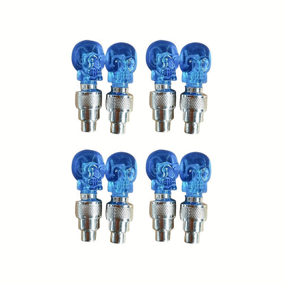 Bouchons de valve de pneu LED avec effet lumineux respirant et cheval au galop, 4/8/16 pièces, capuchons de valve de roue lumineux pour voiture, moto, vélo – Lumière de roue « Wind Fire », protection UV et antidéflagrante – Vert, rouge, bleu, squelette