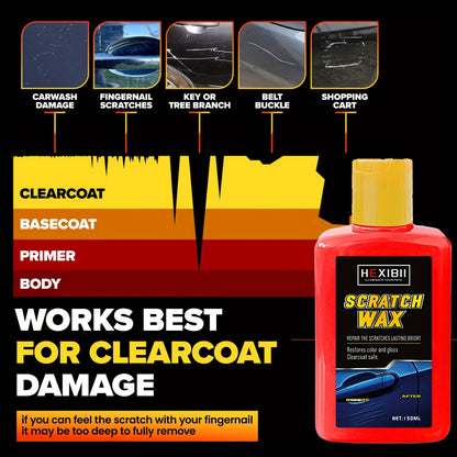 Pâte efface-rayures pour voiture – Kit professionnel de réparation de vernis pour imperfections de surface, tourbillons et rayures légères, kit d'entretien automobile de 150 ml pour la restauration de la peinture extérieure