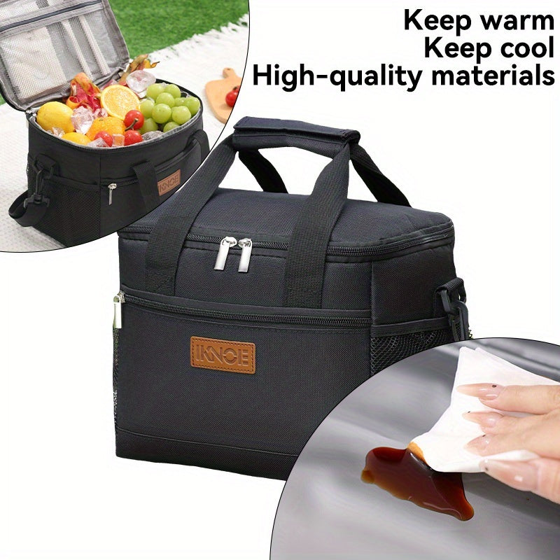 Sac à lunch isotherme pliable et portable, sac fourre-tout pour boîte à bento, doublure en aluminium étanche gardant les aliments frais et froids pour le travail, les voyages, les pique-niques et l'école