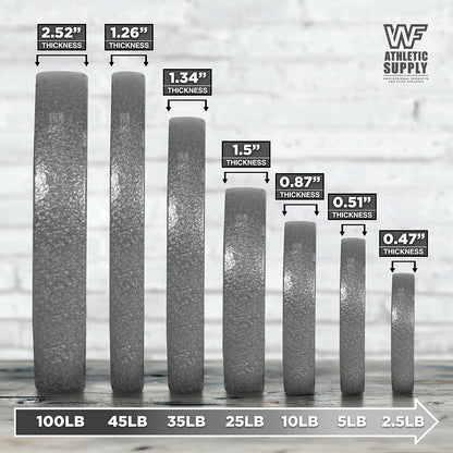 Disques de musculation en fonte, alésage 2 pouces, finition émaillée, pour musculation, haltérophilie, powerlifting, home gym, barre olympique, 2,5, 5, 10, 25, 35, 45, 100 lb